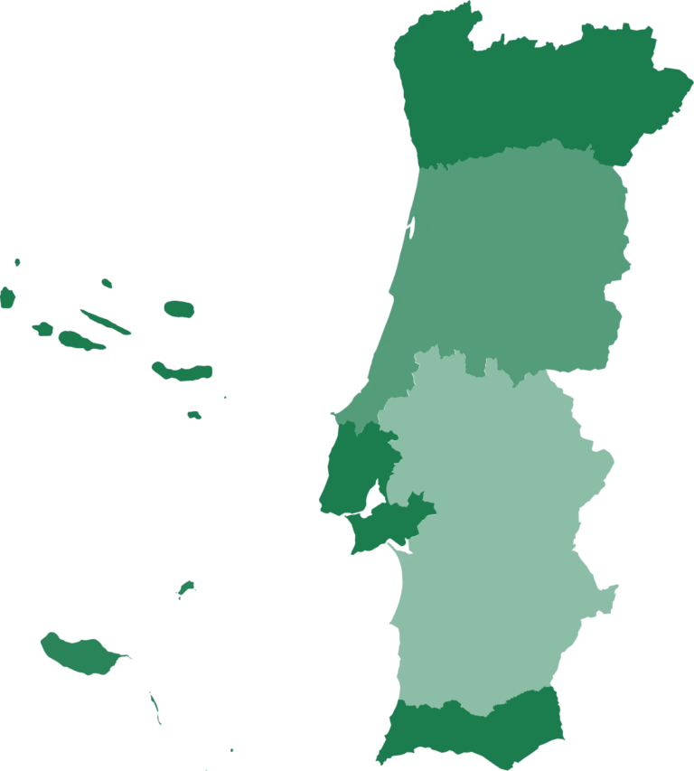 Map of Portugal - Turism Regions - Real Dreams Leisure Experiences