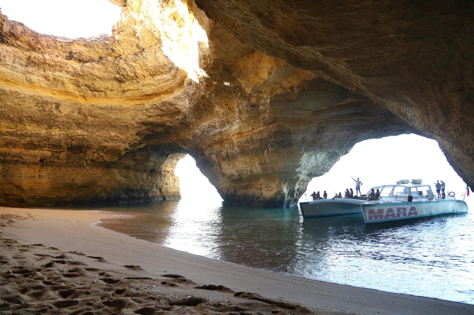 Catamaran MARA is very safe and stable offering you the best way to explore the enchanting rock formations caves and beaches of the Algarve. Our sundeck is very spacious and the opportunity to lay in the sun or the shade is available to all passengers. We are certain everyone will enjoy the scenery whilst relaxing.