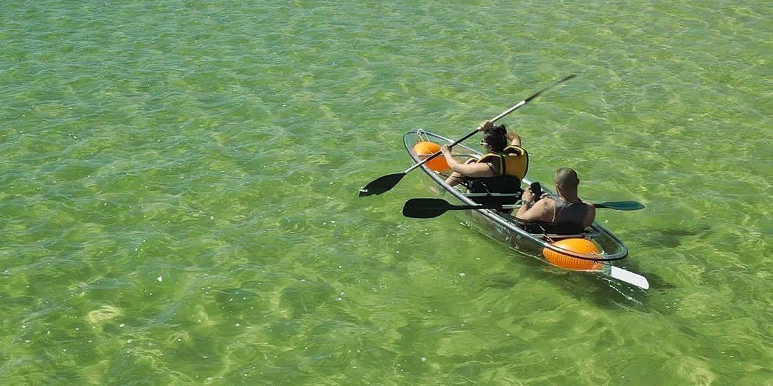 Experience the Ria Formosa Natural Park in Fuseta like never before with our exclusive Transparent Kayak Rental. Glide over the crystalline waters in a fully transparent kayak