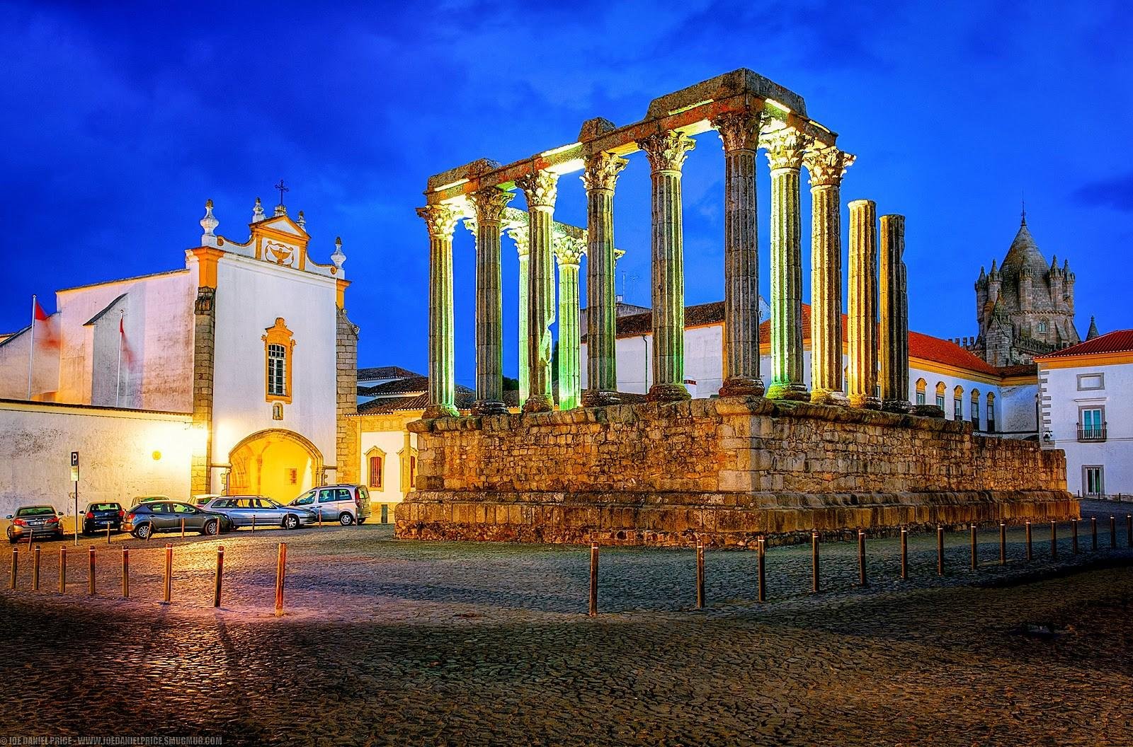 Leaving Lisbon by April 25th bridge and driving for an hour and a half along the relaxing plains of the Alentejo