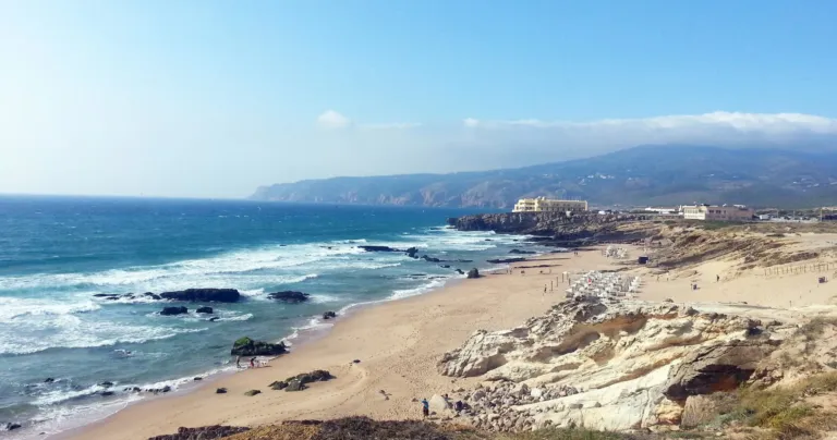 Rugged sandy beach and cliffs along the Atlantic coast