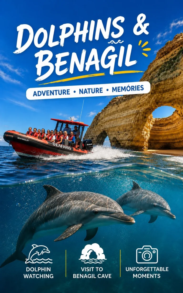 Combo Benagil Caves + Dolphin Watching with Marine Biologist