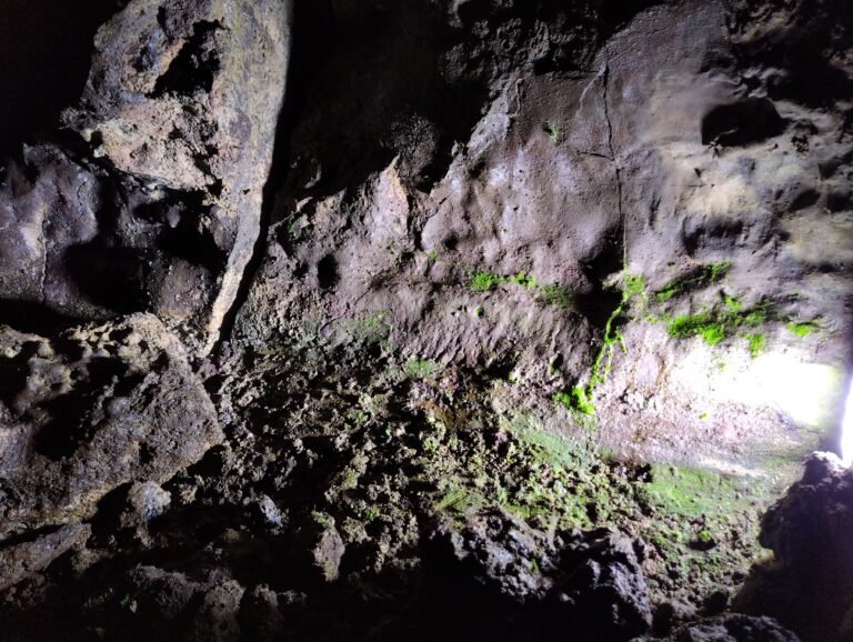 Inside the Gruta do Carvão lava tube