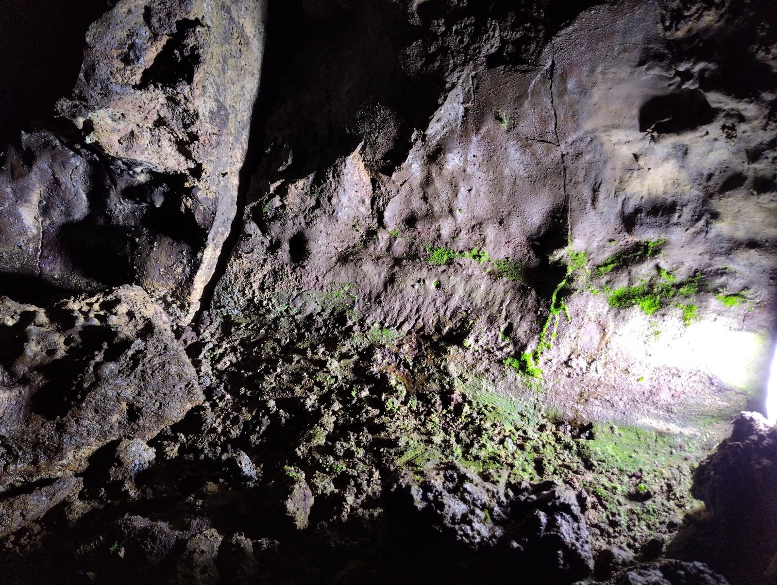 Inside the Gruta do Carvão lava tube