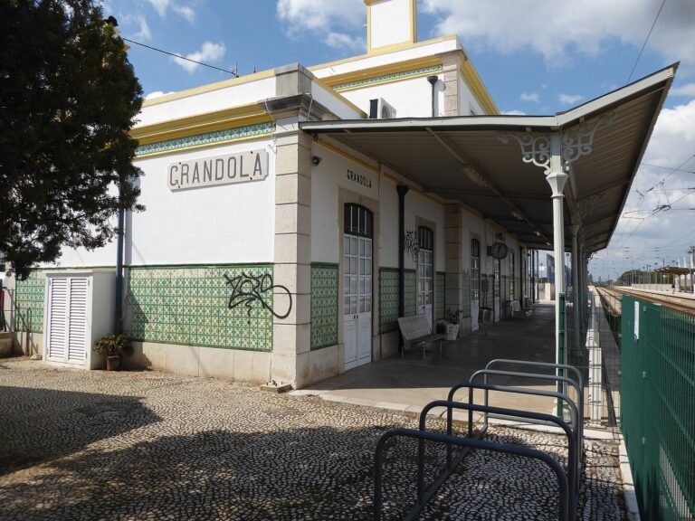 The railway station of Grândola on the Lisbon to Algarve line