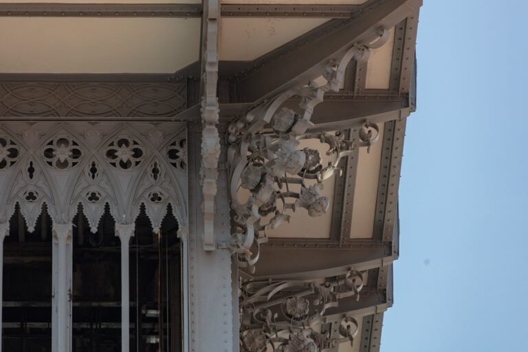 The neo-gothic wrought-iron tower of the Santa Justa Lift in Lisbon