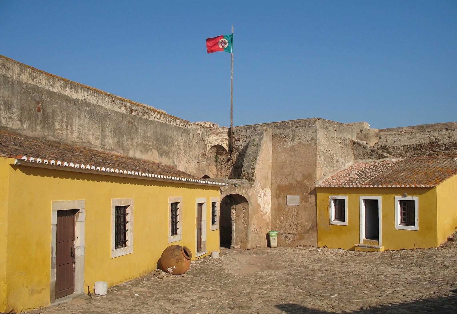 The medieval walls and keep of Castro Marim above the Guadiana