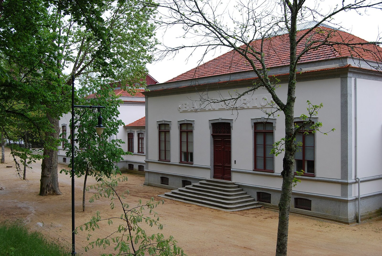 The shaded avenues and waters of Pedras Salgadas park